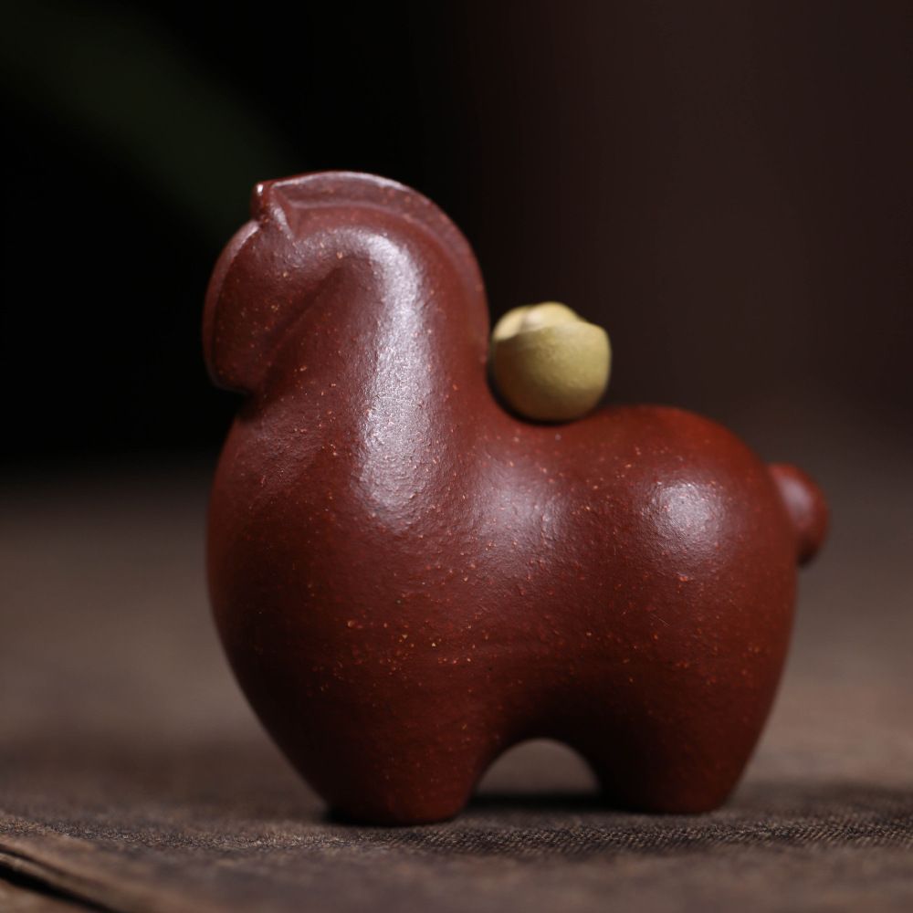 紫砂 茶寵 馬 置物 2026年 午年 開運 風水 手作り 茶器 ギフト 癒しの