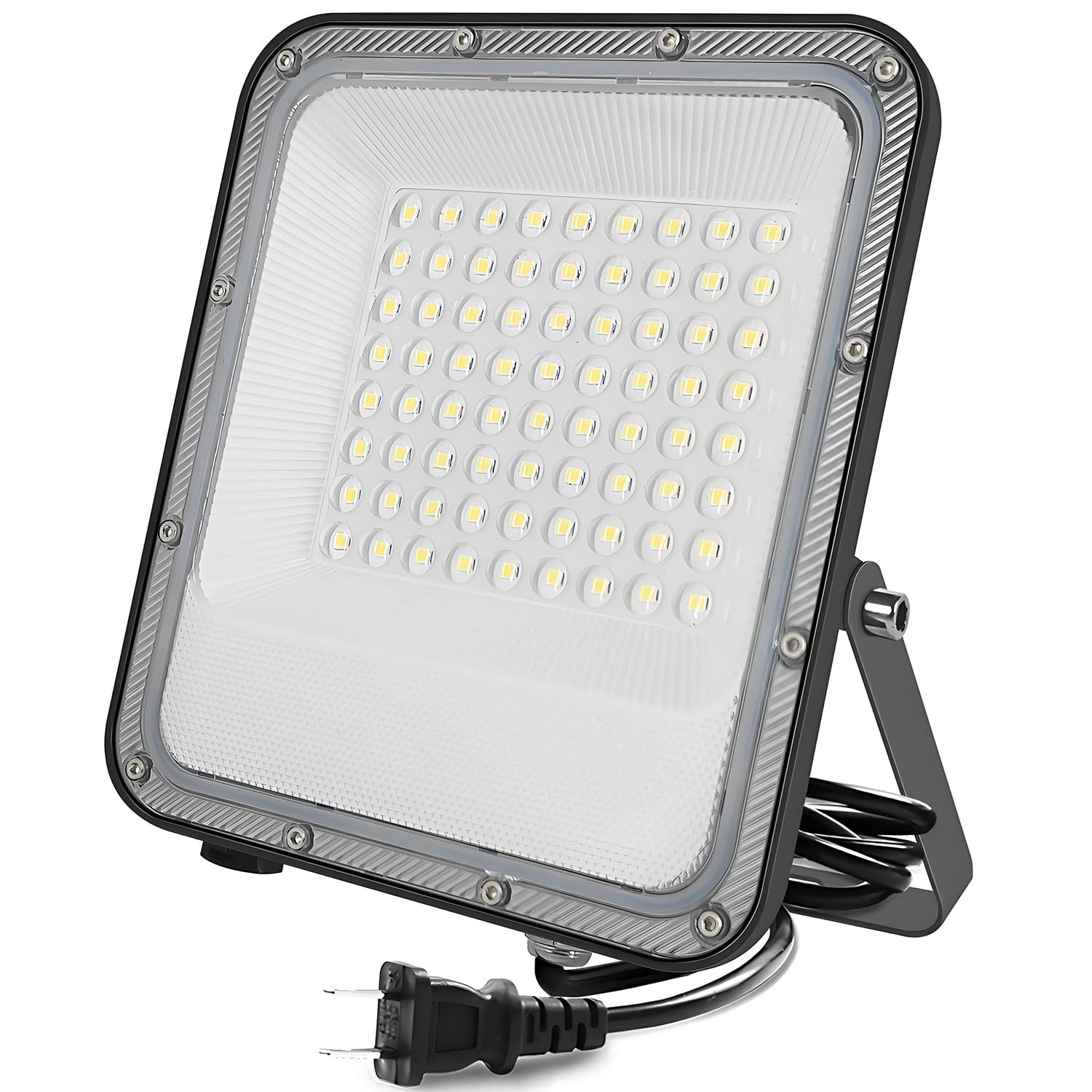 MAGOKORO LED 投光器 50W IP66防水 作業灯 6500LM 500W相当 昼光色 ワークライト 省エネ 高輝度 軽量 120°広角 100V 屋外照明 野外 防水 BBQ ガレージ 看板 駐車場 倉庫 工場 工事用ライト 豪雨対応 2M電源コ