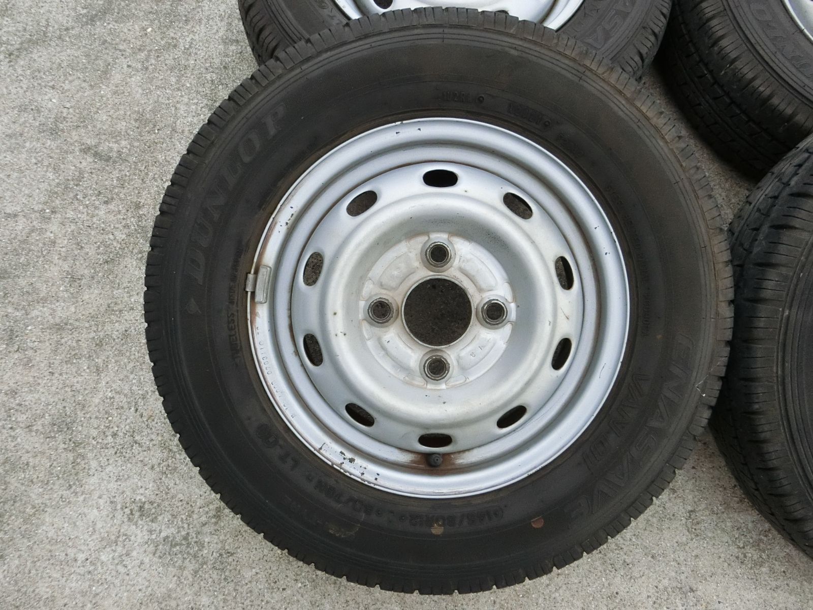 903 12インチ スチールホイール 12 4 0 B PCD 100 ハブ径 約59 mm 4穴 4本セット 145 80 R スバル サンバー 外し