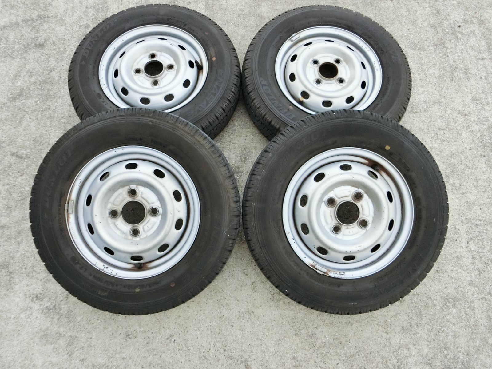 903 12インチ スチールホイール 12 4 0 B PCD 100 ハブ径 約59 mm 4穴 4本セット 145 80 R スバル サンバー 外し