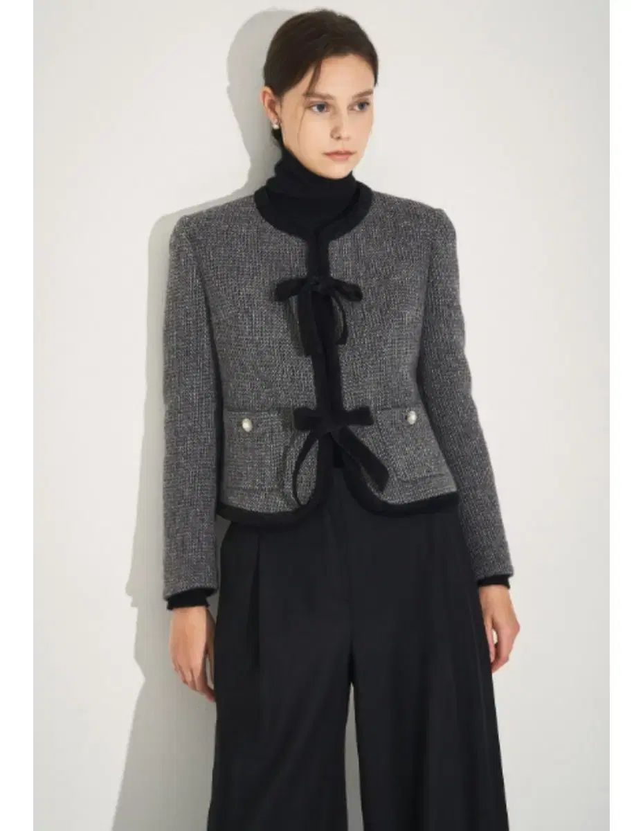 MINE ウールブレンド クロップド ジャケット