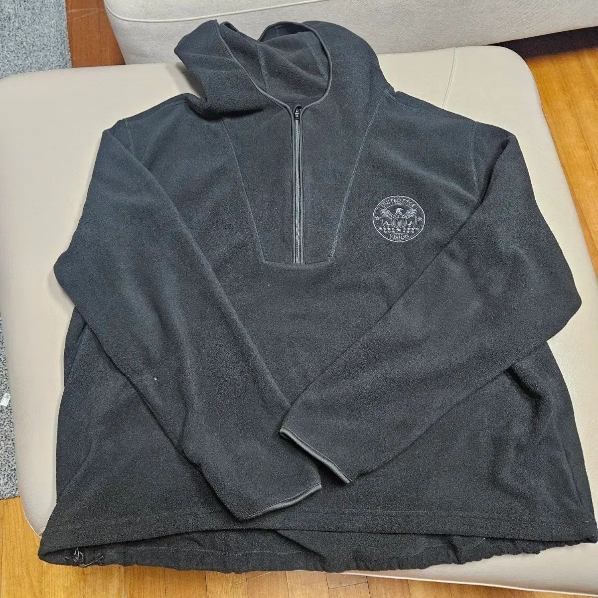 ETCE ブラック ハーフジップアップ フリース