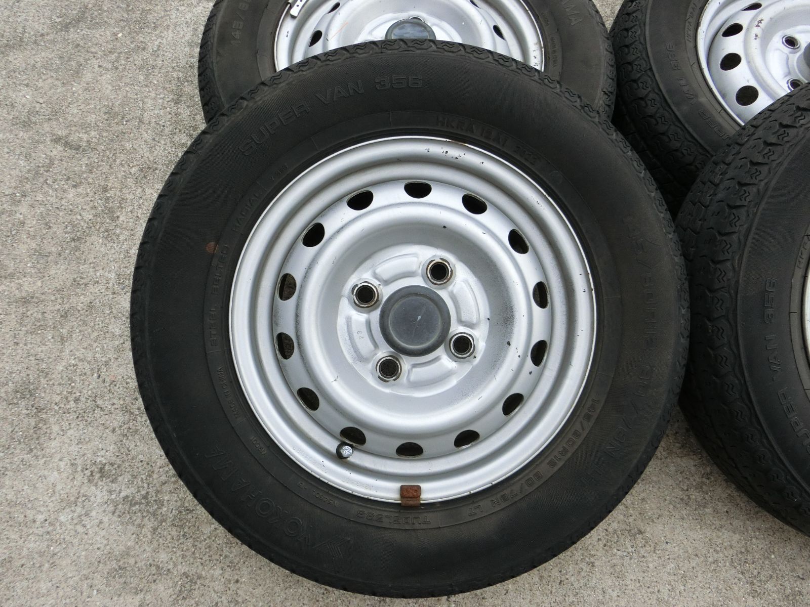 904 12インチ スチールホイール 12 3 5 B PCD 100 ハブ径 約56 mm 4穴 4本セット 145 80 R 三菱 ミニキャブ 外し