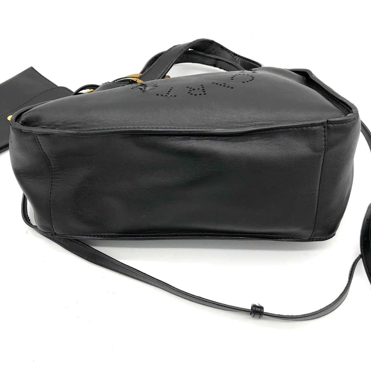 ステラマッカートニー トートバッグ 黒 フェイクレザー ロゴ