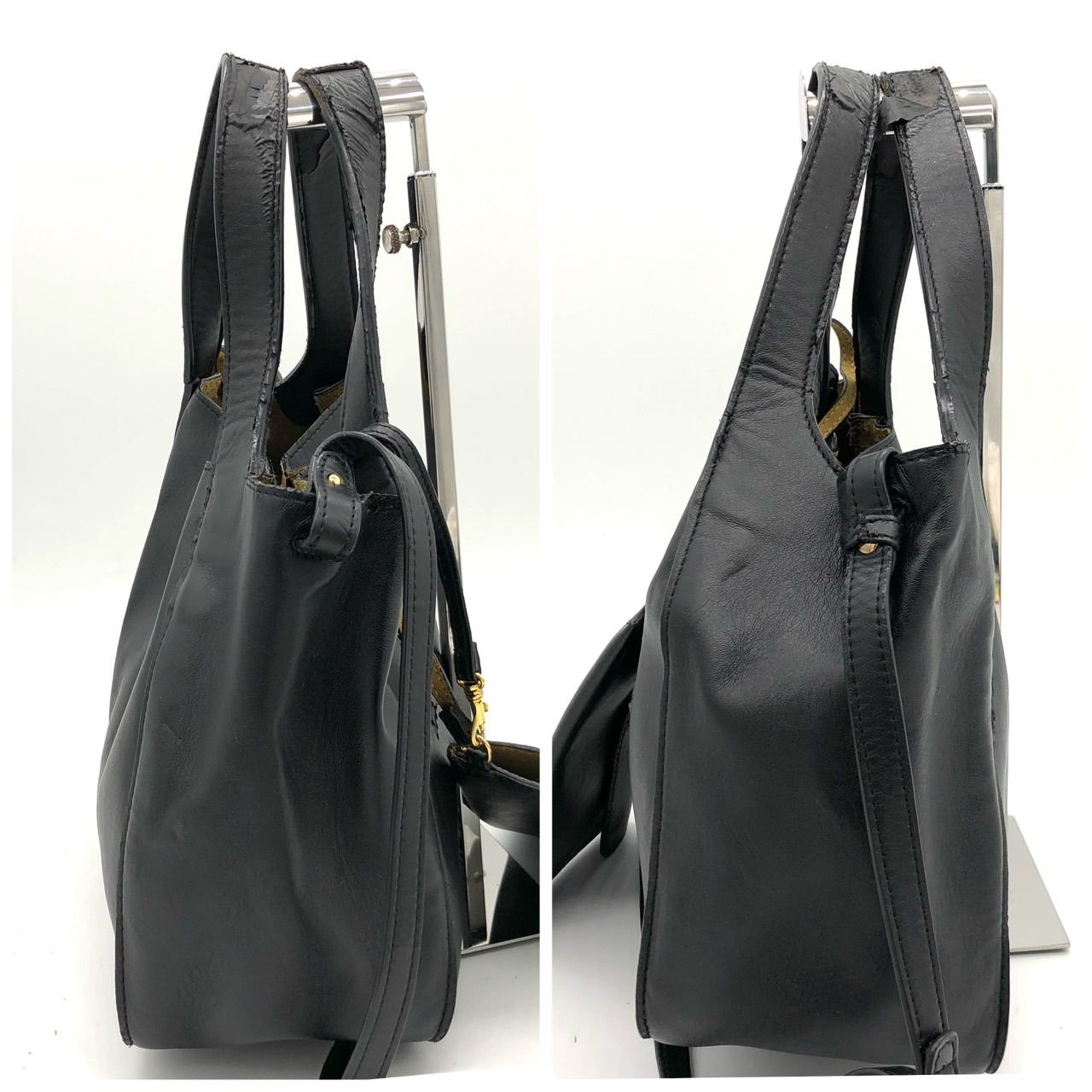 ステラマッカートニー トートバッグ 黒 フェイクレザー ロゴ