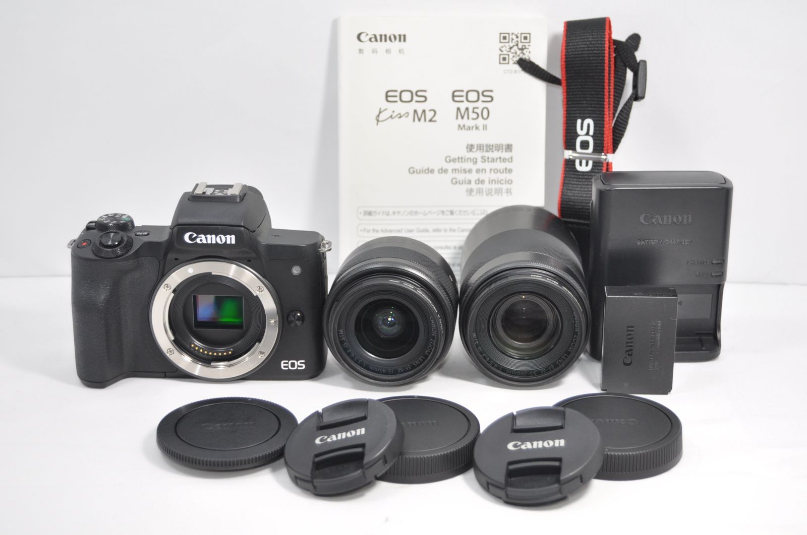 Canon キャノン EOS Kiss M 2 ダブルズームキット ブラック WZK
