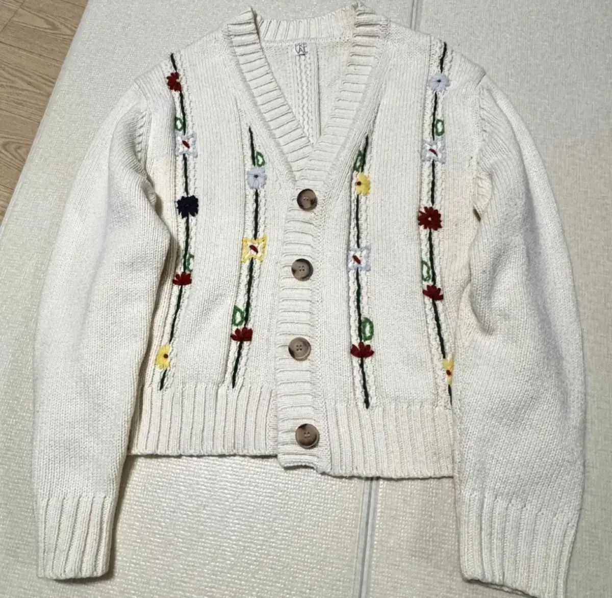 プリヴェール フラワー 刺繍 カーディガン