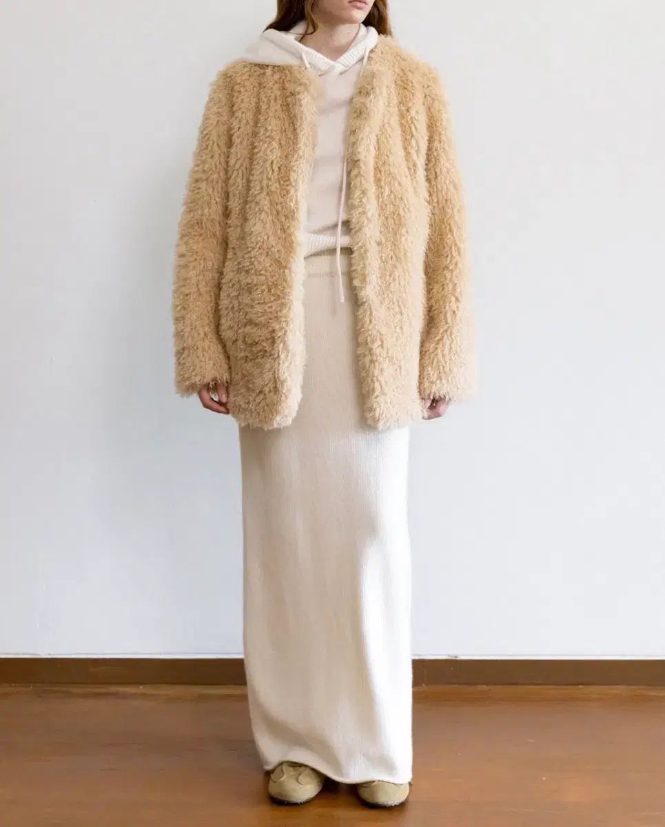 ムン スア麻 Ines Fur half coat