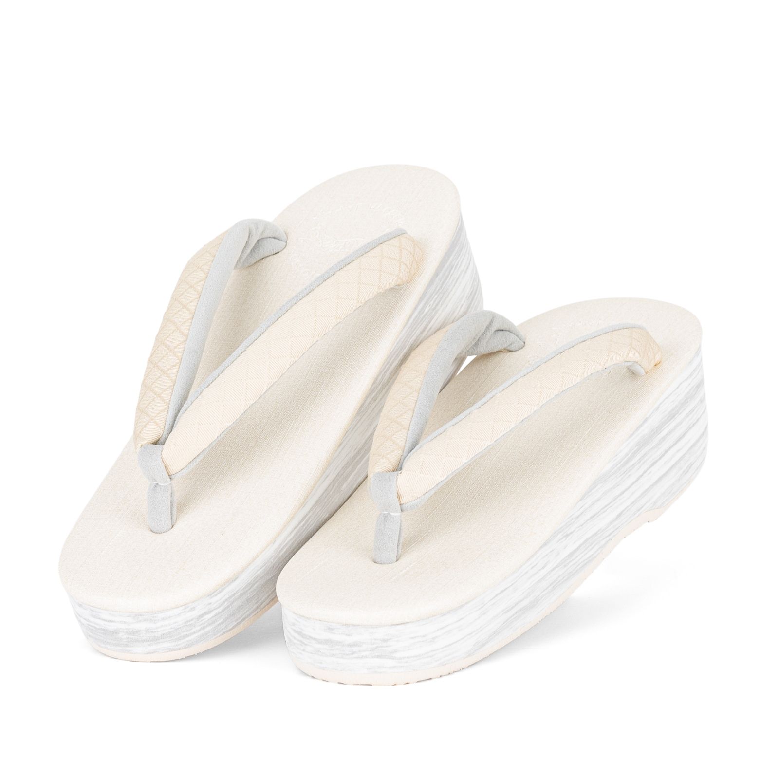 M カレンブロッソ 博多織 白色 斜め格子