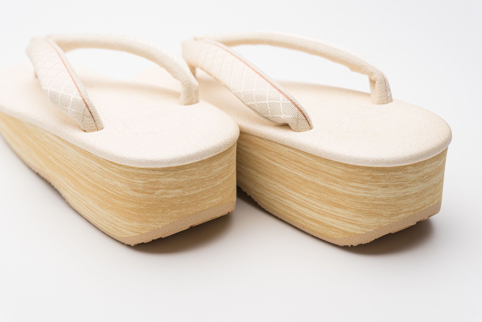  L カレンブロッソ 博多織 アイボリー 斜め格子 草履 和装履物