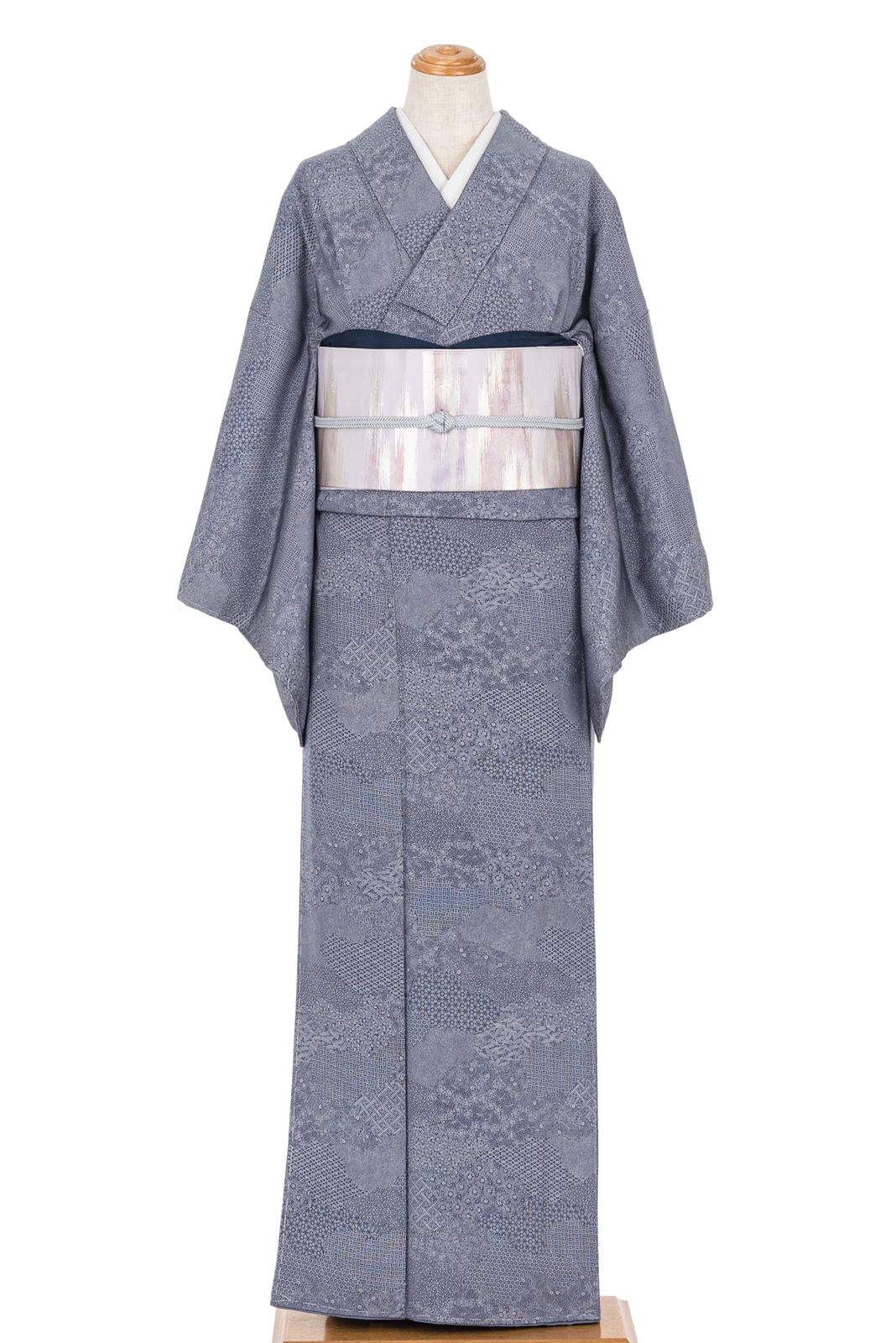 江戸小紋 寄せ柄 紅掛花色 ショートサイズ スリムサイズ