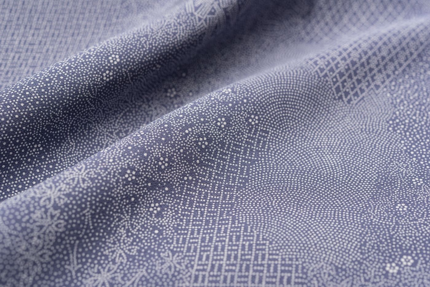  江戸小紋 寄せ柄 紅掛花色 ショートサイズ スリムサイズ 小紋 着物