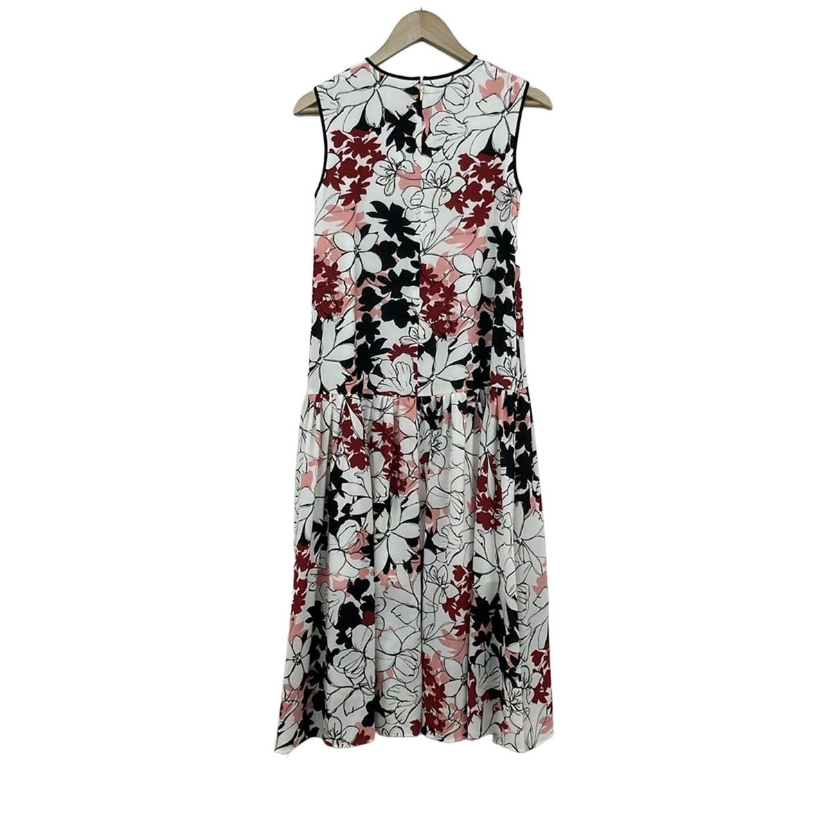 EPOCA エポカ ワンピース サイズ38 M レディース - 白×黒×マルチ ノースリーブ ロング 花柄