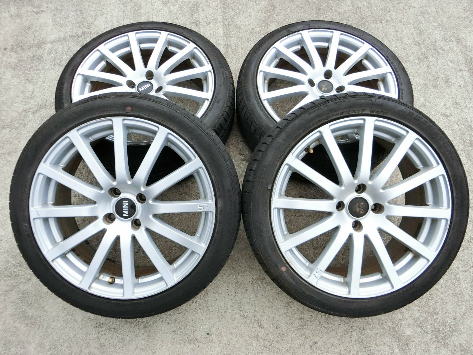 [906] RAYS レイズ 57モータースポーツ G07CR 17インチ アルミホイール 17×7.0J +43 PCD100 4穴 4本セット 205/45ZR17 BMW MINI ミニクラブマン R55