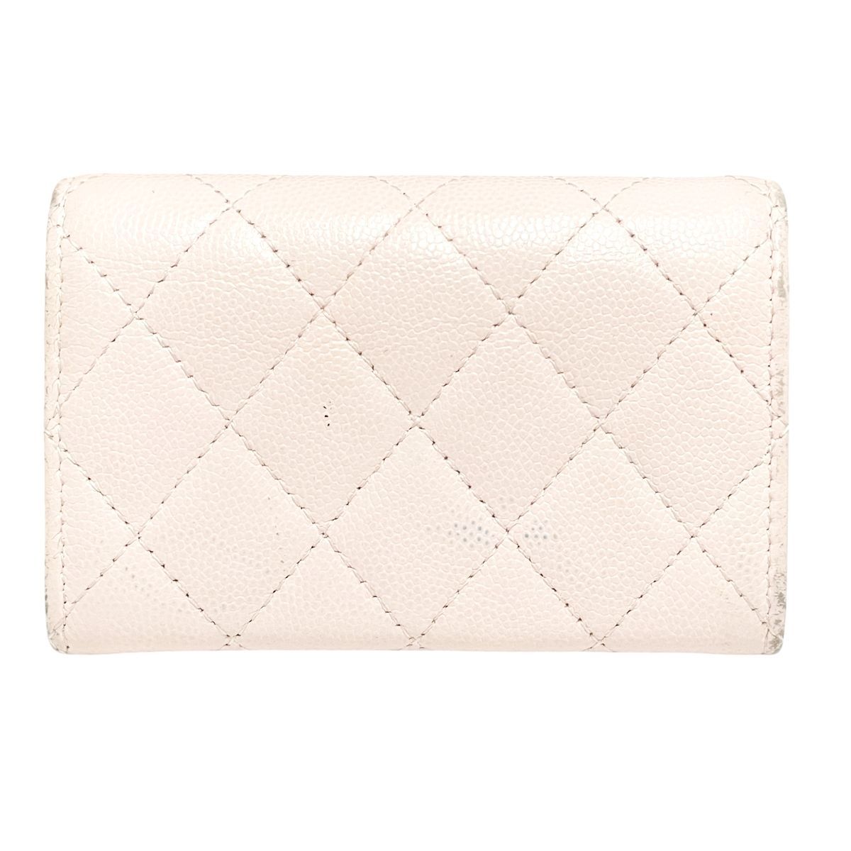 中古】 CHANEL シャネル マトラッセ フラップカードケース キャビア