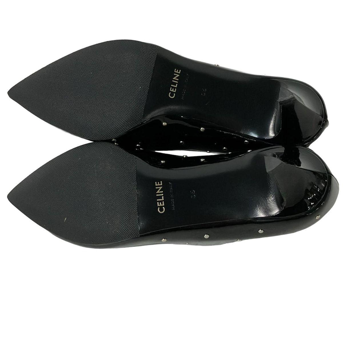 CELINE(セリーヌ) パンプス 36 レディース美品 - 黒 スタッズ/アウト