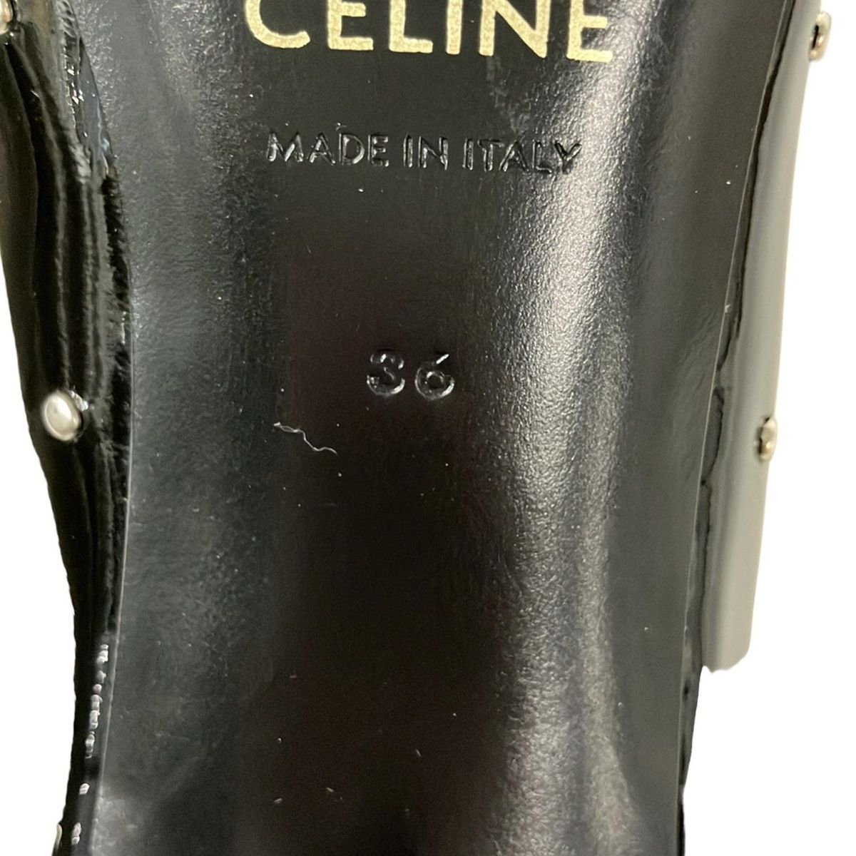 CELINE(セリーヌ) パンプス 36 レディース美品 - 黒 スタッズ/アウト