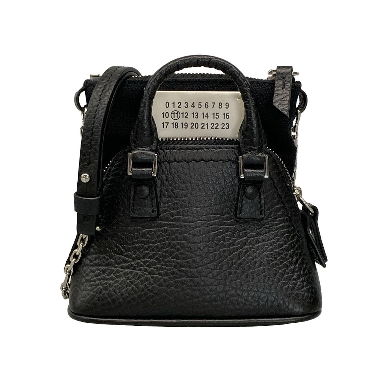 Maison Margiela メゾンマルジェラ ショルダーバッグ 5 AC ベビー 黒 チェーンショルダー 2 way コットン レザー