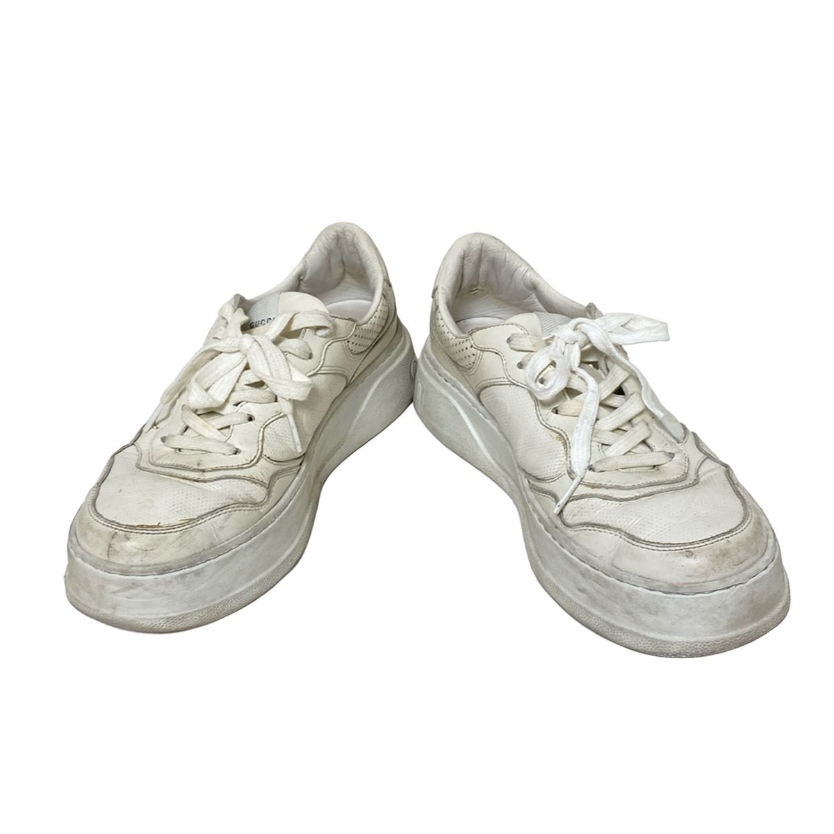 GUCCI グッチ スニーカー 61 2 レディース - 669582 白 GGエンボス レザー