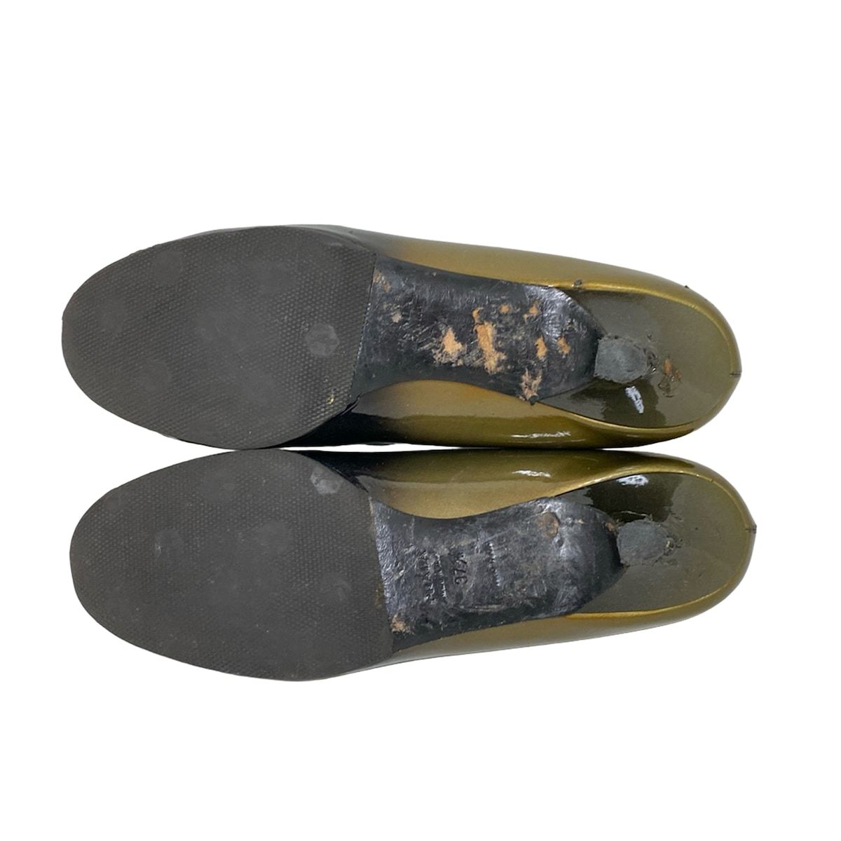 PRADA(プラダ) パンプス 37 1/2 レディース - 黒×カーキ レザー - メルカリ