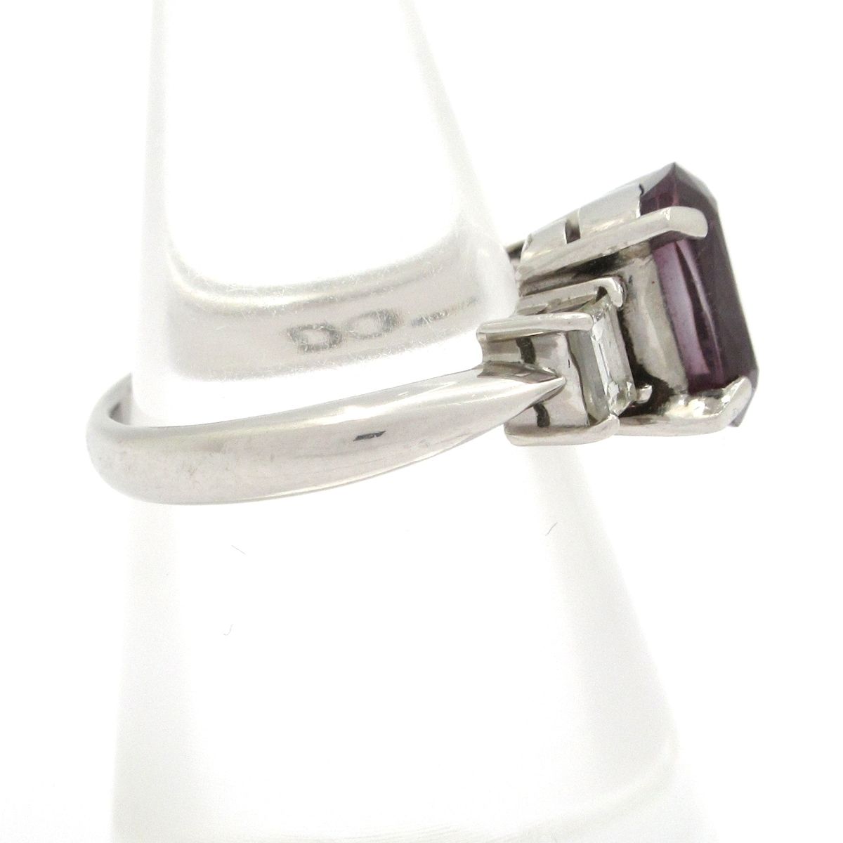 Unbranded ノーブランド リング Pt 900×ダイヤモンド×パープル 総重量 8.0 g D 0.44刻印