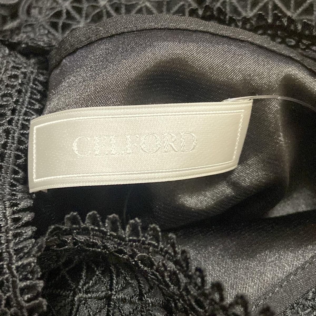  CELFORD セルフォード ワンピース サイズ34 S レディース 黒 クルーネック 半袖 ロング レース その他 ワンピース