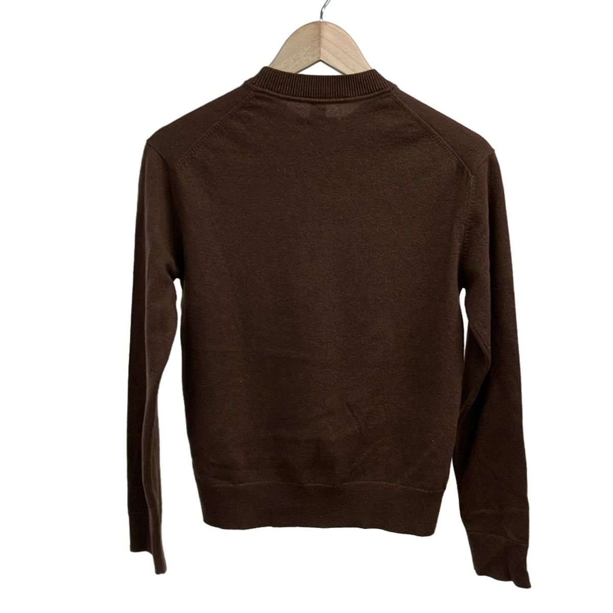 HERMES エルメス 長袖セーター サイズ38 M レディース - ダークブラウン クルーネック カシミヤ Hリフト