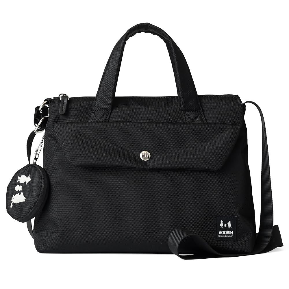 ムーミン 2 wayバッグ ショルダートートバッグ 斜めがけ 肩掛け ビジネス フォーマル カジュアル RMNK 06 ブラック