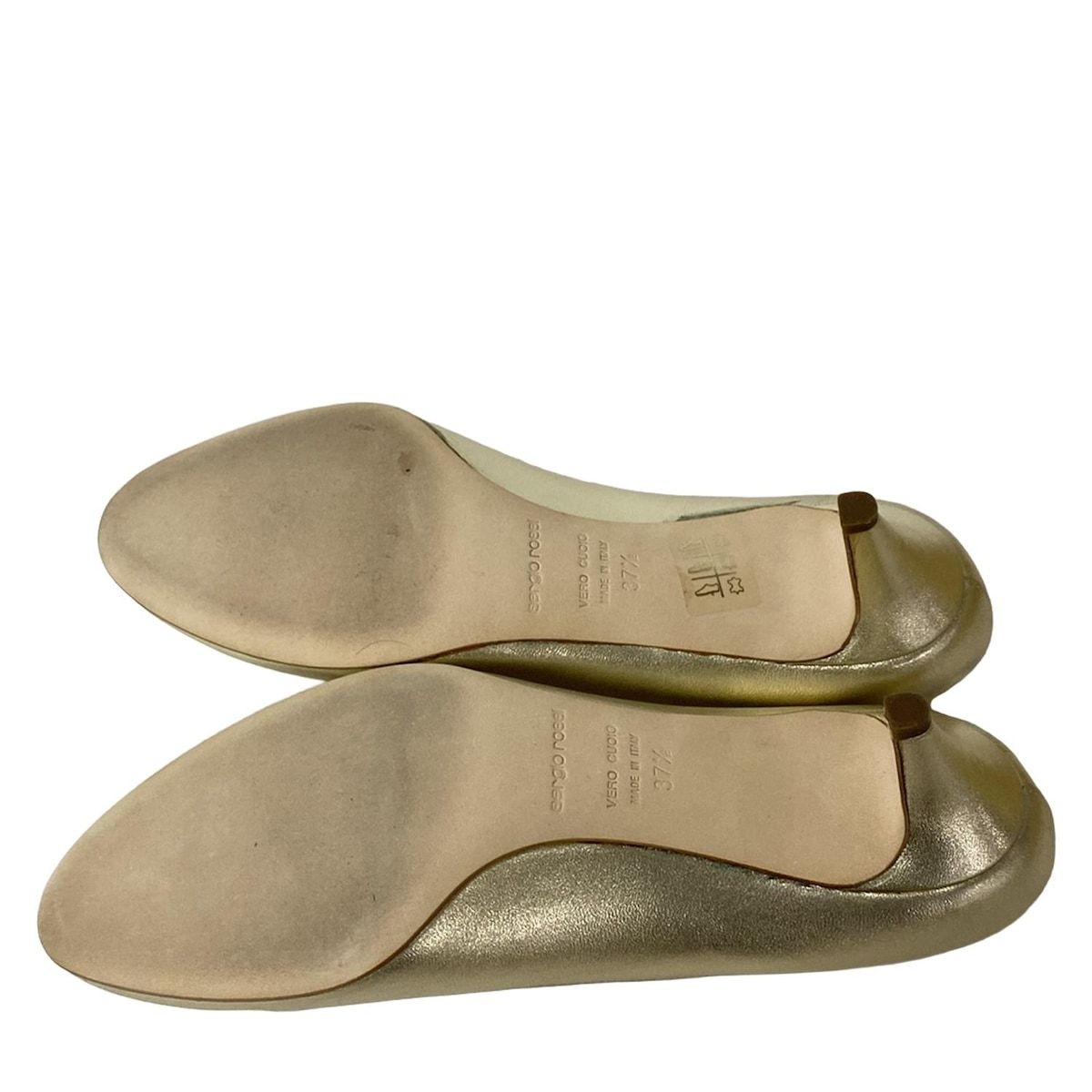  sergio rossi セルジオロッシ パンプス 37 1 2 レディース - ゴールド レザー ハイヒール パンプス パンプス