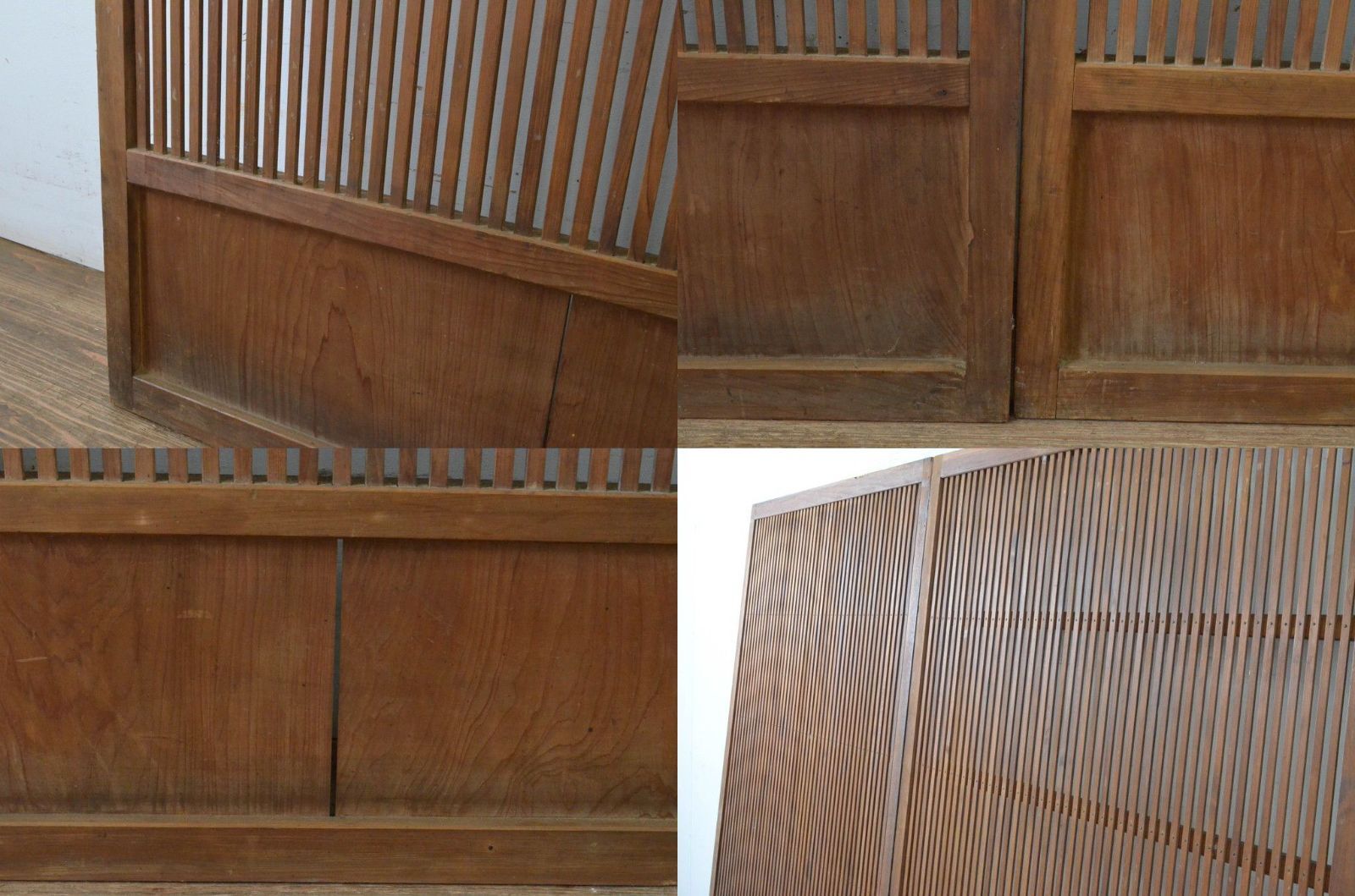  現状販売 格子戸 セット アンティーク建具 引き戸 建具 4～7営業日前後で発送 修理加工希望の方3ヶ月程で発送 R 065065 ドア 扉 板戸 障子 住宅設備