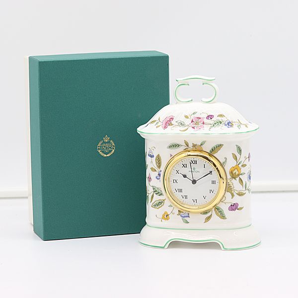箱付 ミントン ハドンホールシリーズ マントルクロック QZ ホワイト