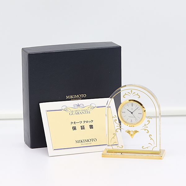 保/箱付 ミキモト QZ ホワイト文字盤 置き時計 2000000 NSK MTY - メルカリ