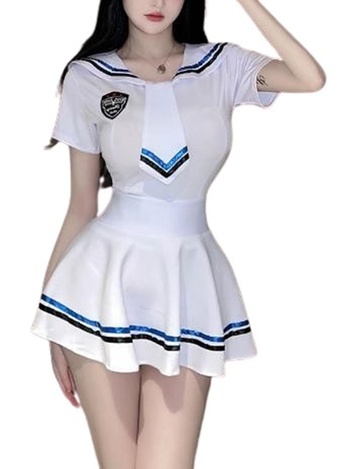 toasoa セーラー服 水兵さん コスプレ レディース ミニスカ ドレス 仮装 衣装 4点 セット