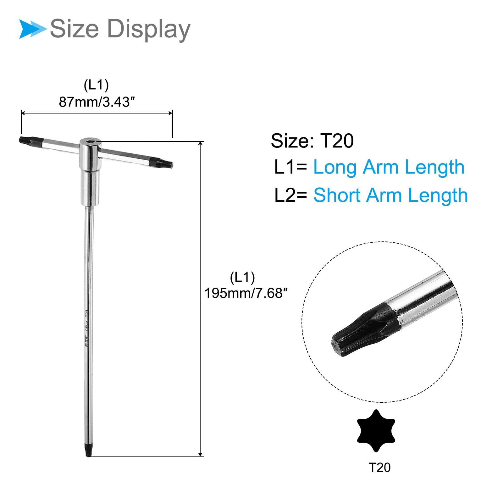 CoCud Tハンドルトルクスレンチ T 20スター CR-V鋼 スライドハンドルキーレンチ スピードスリーブ付き TとLハンドルドライバー用
