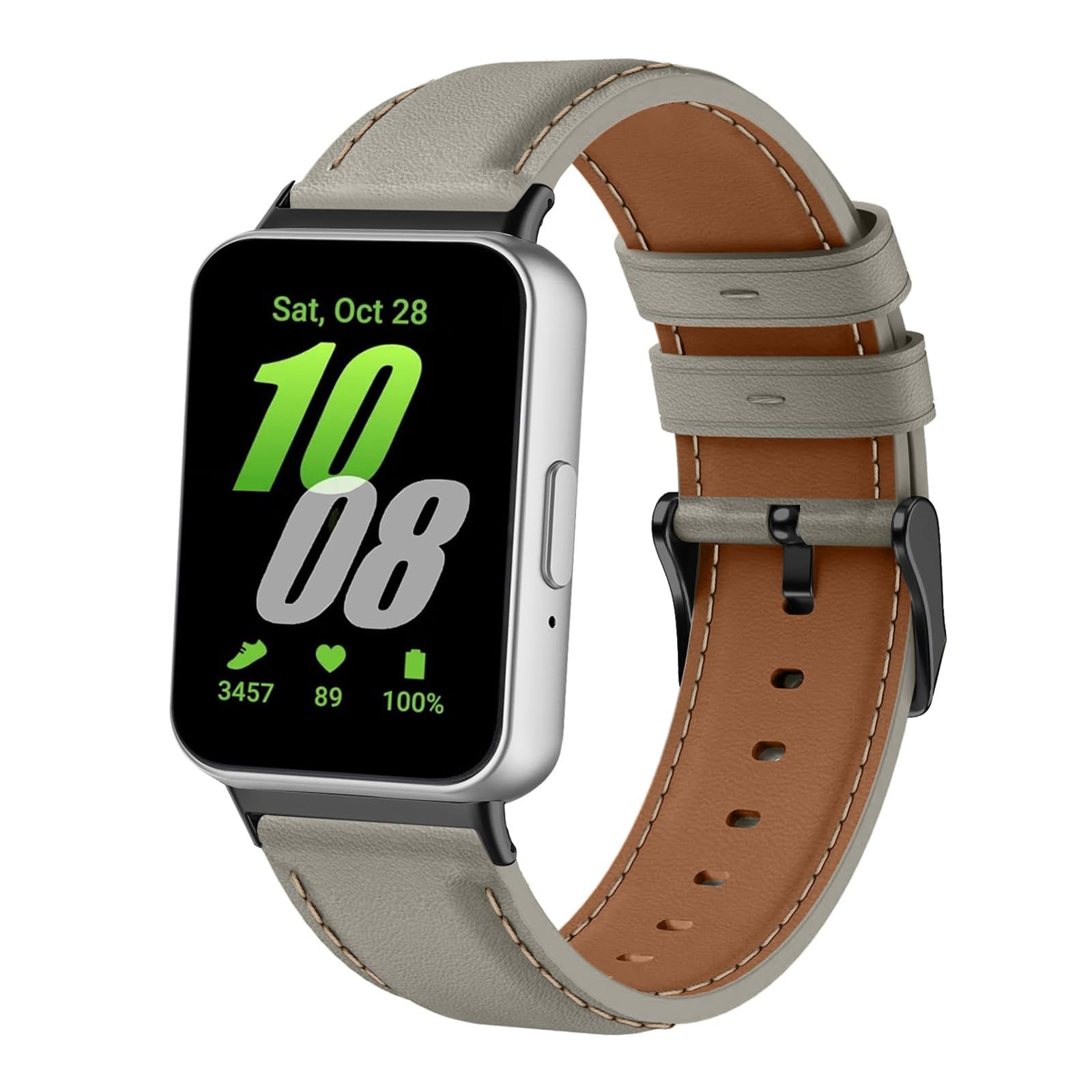 LuFiYa レザー 時計バンド Samsung Galaxy Fit 3 対応 革バンド 交換ベルト ストラップ 腕時計ベルト 腕時計バンド ビジネス風 柔軟 時計ベルト 男女通用 用 交換バンド