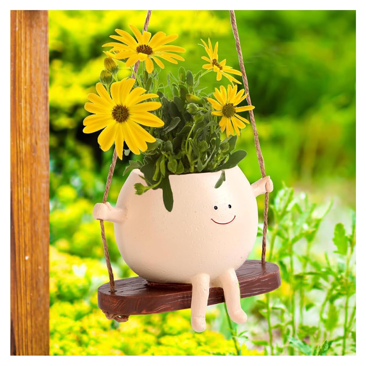 新品 Yurika 植木鉢笑顔かわいいプランター観葉植物 樹脂製植木鉢 多肉