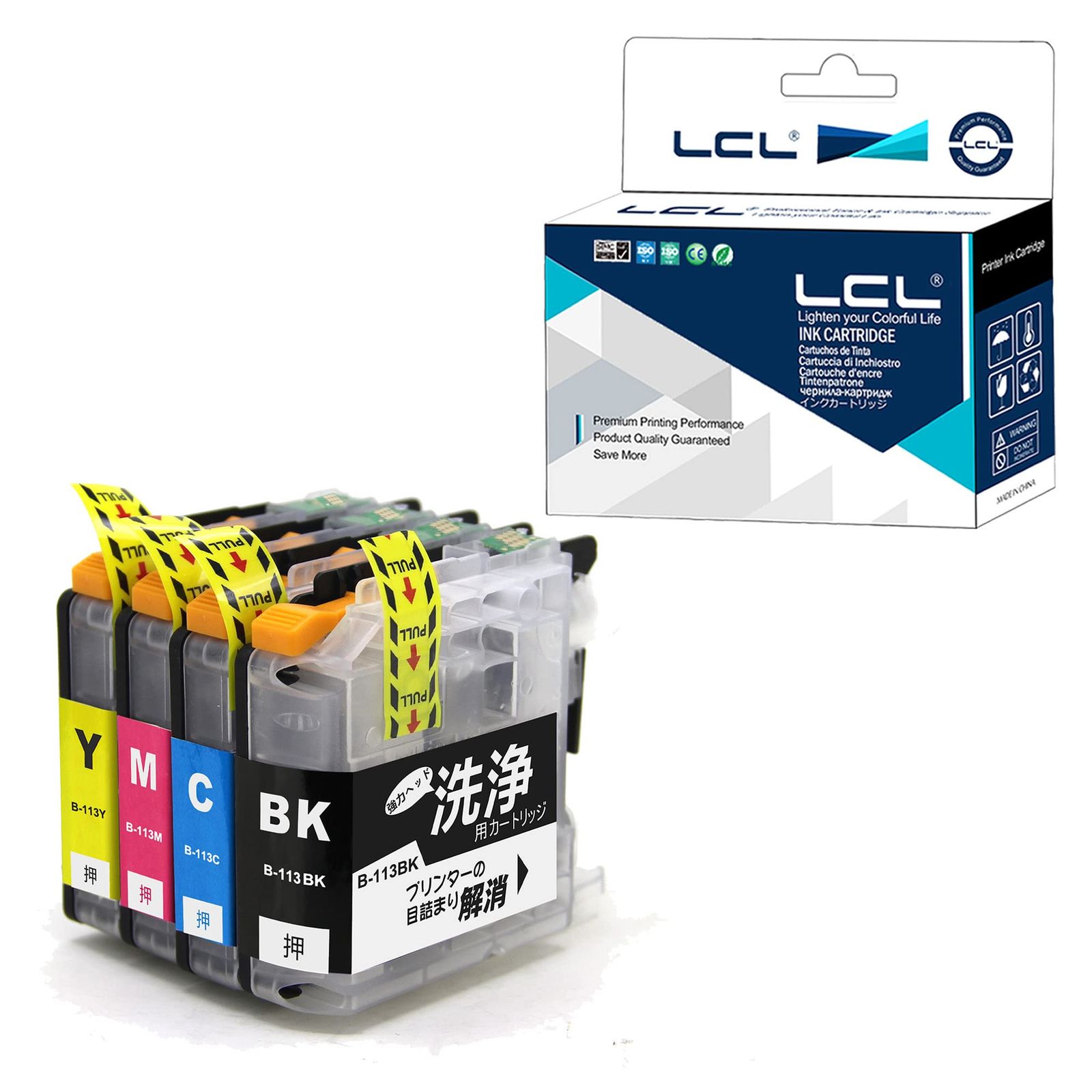 LCL プリンター 洗浄液 Brotherに適合する LC 113 4 PK 119 115 117 BK C M Y セット プリンターの 目詰まり かす