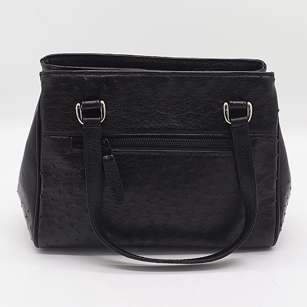ク*ラ様 high-class オーストリッチレザー ブラック ハンドバッグ　2 良品 JRA レザー オーストリッチ ブラックカラー ハンドバッグ