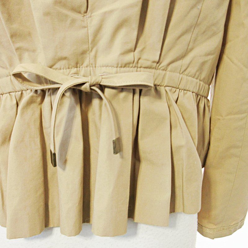 トッカ TOCCA ビジュー ノーカラー ジャケット フリル リボン 0