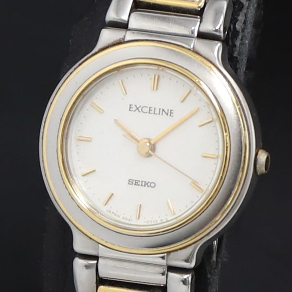 QZ セイコー エクセリーヌ 4N21-0320 白文字盤 レディース腕時計