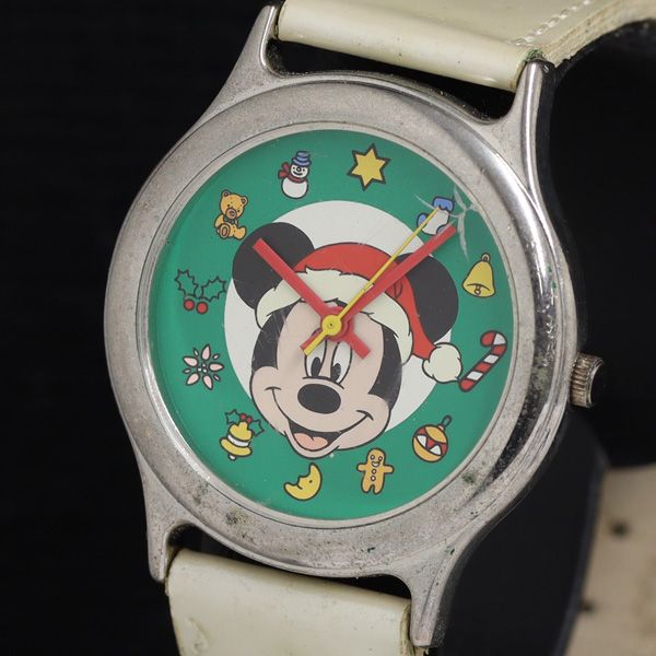 ディズニー セガ 2001 ミッキーマウス QZ キャラクター文字盤 メンズ 