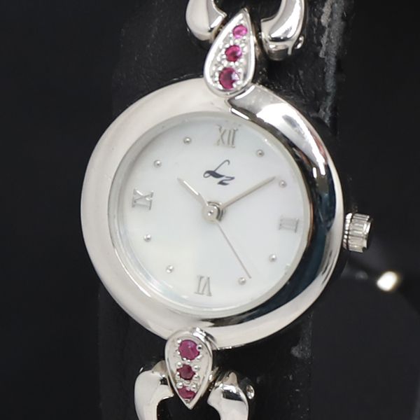 QZ 石付 Lz LZ-118 ラウンド シェル文字盤 レディース腕時計 2000000