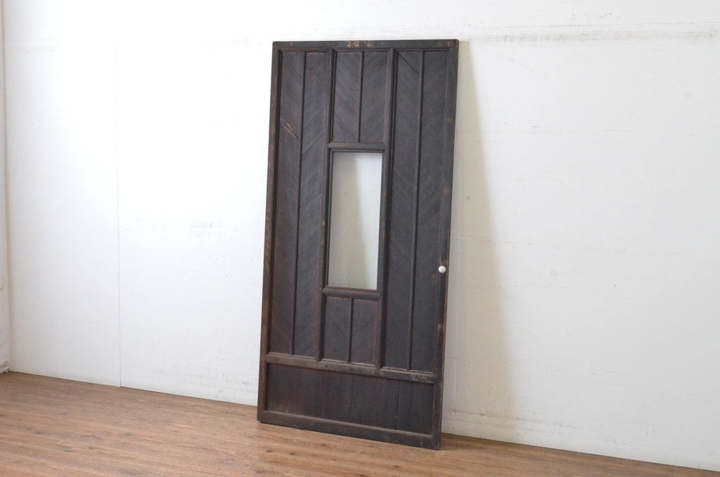 現状販売 ガラス扉 アンティーク建具 大正ロマン ハイカラ ドア 開き戸 4～7営業日前後で発送 修理加工希望の方3ヶ月程で発送 R 065070