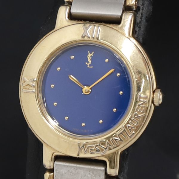 QZ イヴサンローラン 2200-229789 青文字盤 レディース腕時計 2000000