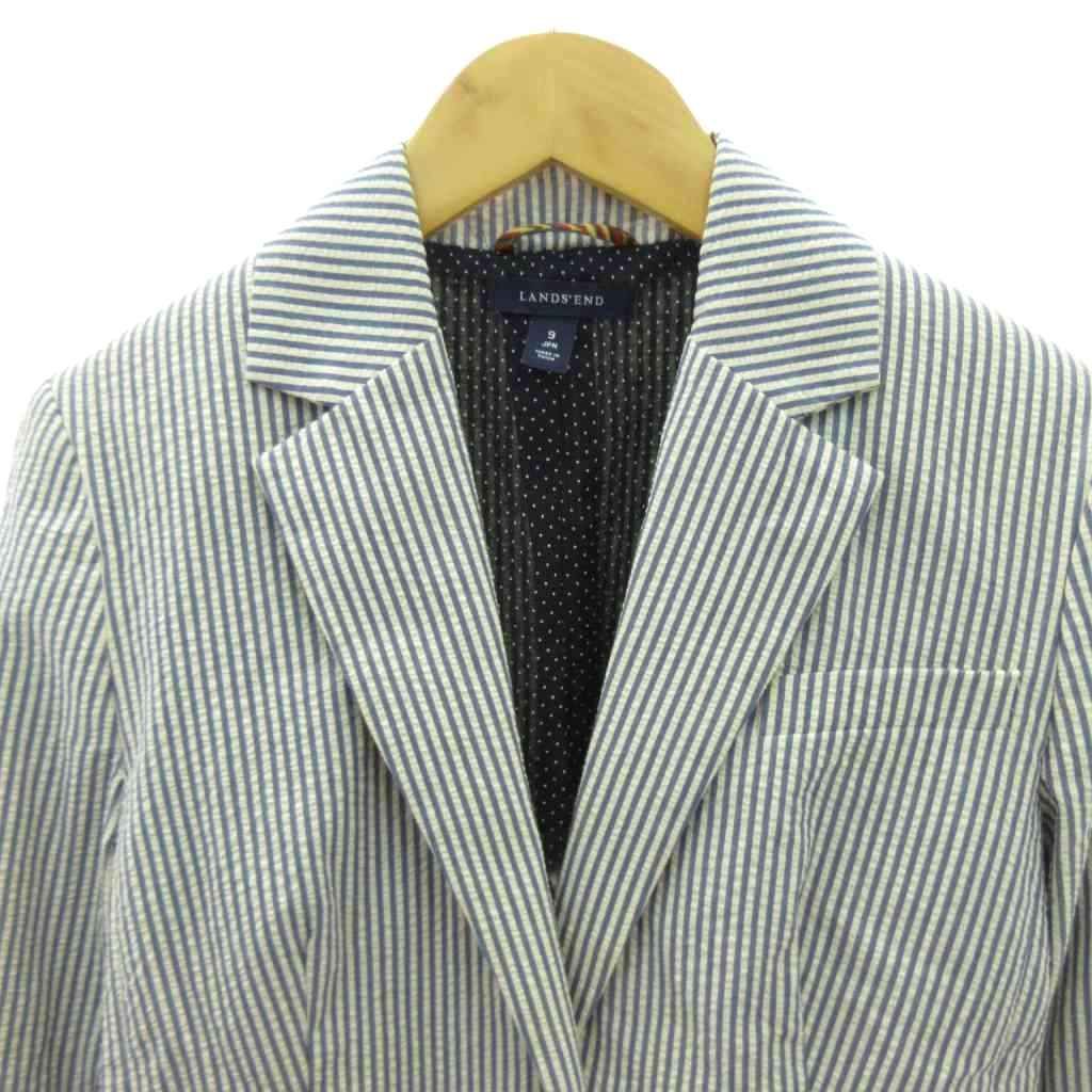美品お買い得☆彡Lands' Endランズエンド　テーラードジャケット２点セット ランズエンド LANDS' END 美品 テーラードジャケット 背抜き シングル