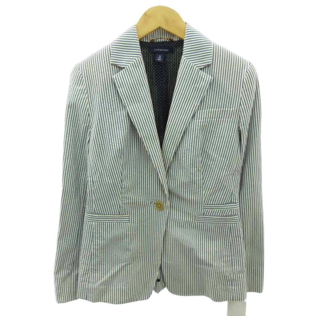 ランズエンド LANDS' END 美品 テーラードジャケット 背抜き シングル ランズエンド LANDS' END 美品 テーラードジャケット 背抜き シングル