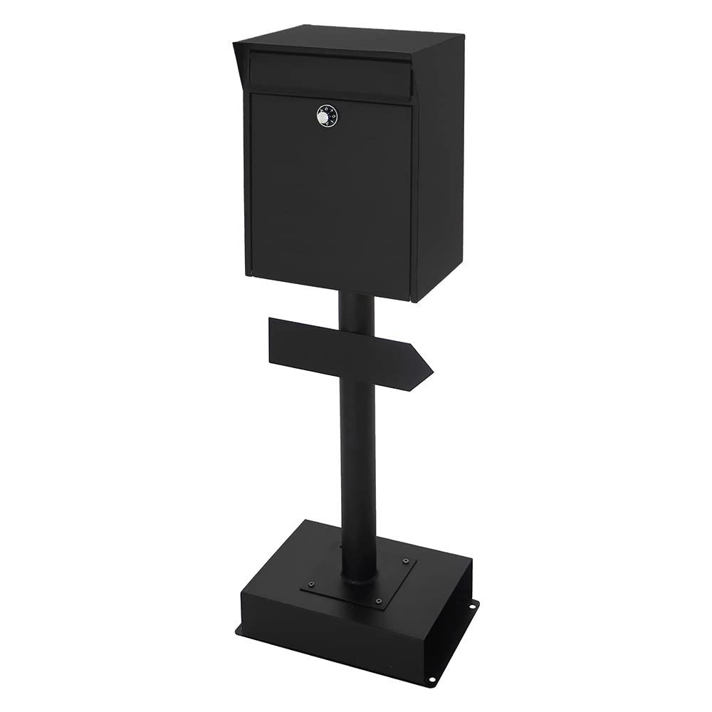 新品 ヤマソロ スタンドポスト 置き型ポスト ポスト 郵便受け ダイヤル式 戸建て Lon ロン ブラック 73-865