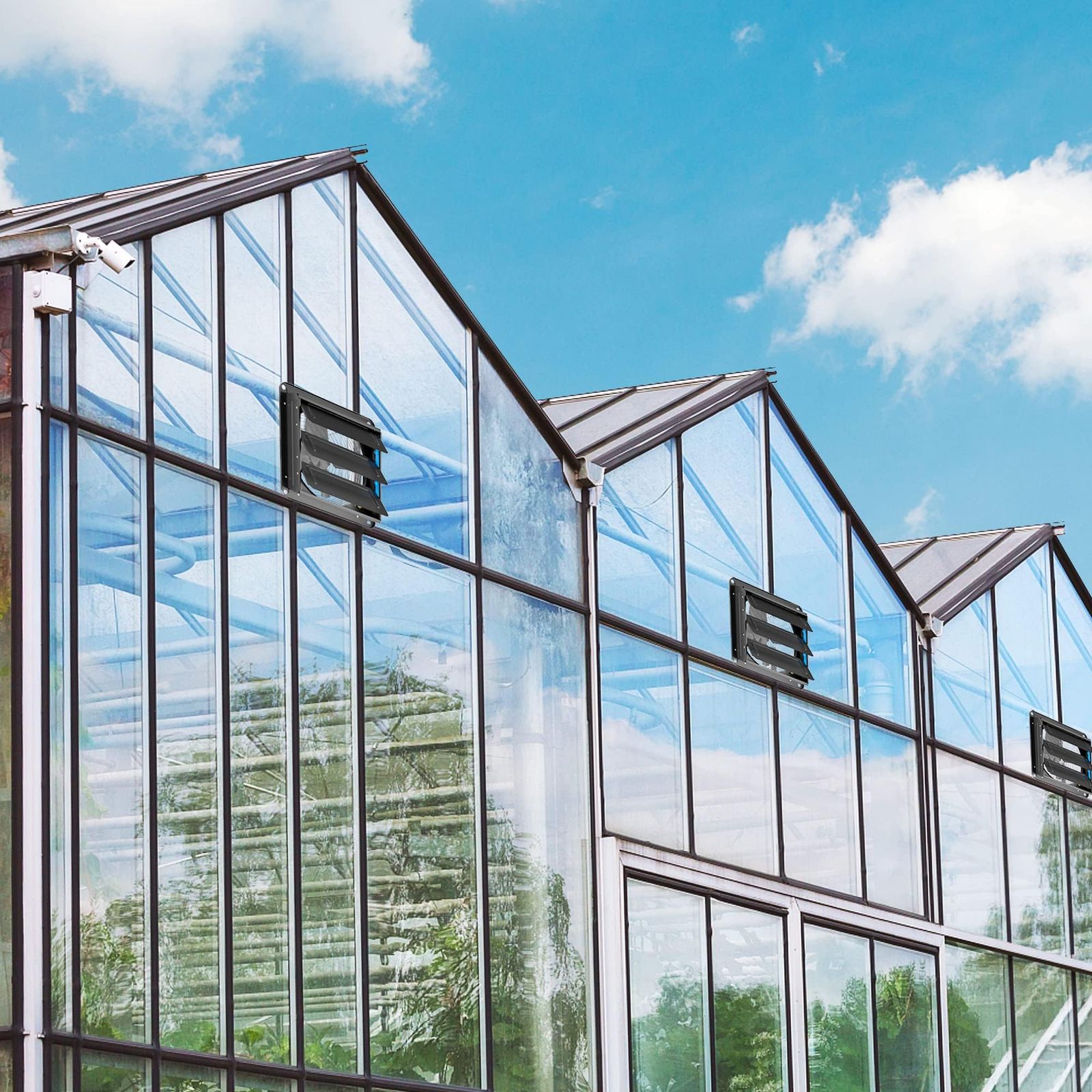 Hon-Guan 換気扇 350 mm 有圧換気扇 インボ スイッチ付き シャッター付き 産業用有圧換気扇 低騒音 排気 単相100 V 工場 作業所 倉庫用 羽根径35 cmスイッチでon|off