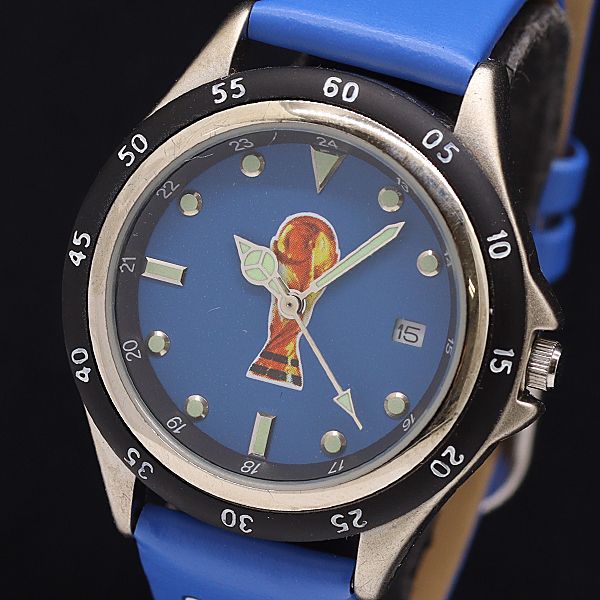 箱付 スウォッチ 2002 FIFAワールドカップ QZ ブルー文字盤 メンズ