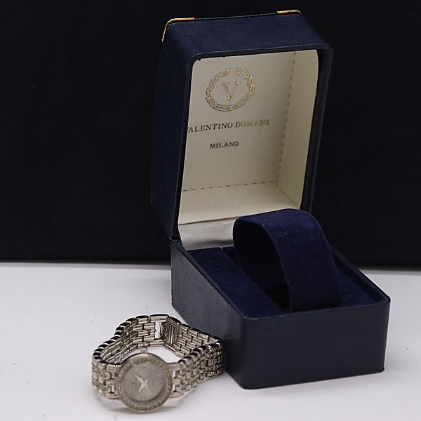 箱付 バレンチノ ドマーニ ダイヤベゼル VD-1013 QZ シルバー文字盤